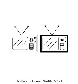 Television icon representing broadcasting, media and visual communication