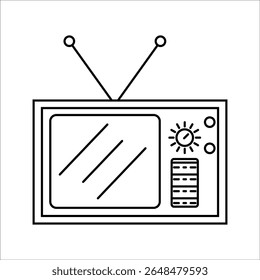 Television icon representing broadcasting, media and visual communication