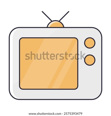 Television Icon Representing Media Consumption, Broadcasting, and Entertainment Platforms