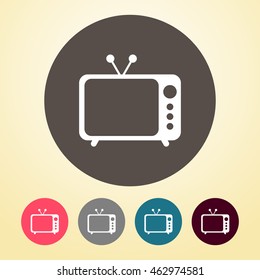 Television Icon in round shape. 