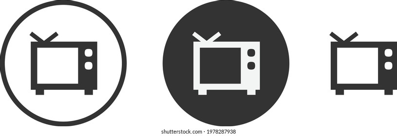 television icon set. Collection of high quality black outline logo for web site design and mobile dark mode apps. Vector illustration on white background 