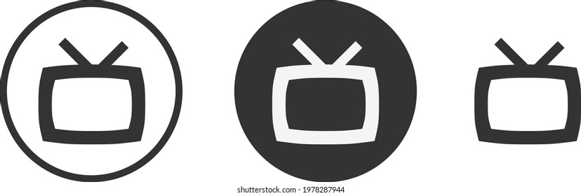 television icon set. Collection of high quality black outline logo for web site design and mobile dark mode apps. Vector illustration on white background 
