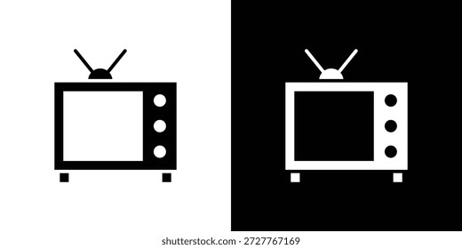 Conjunto de ícone de televisão. coleção de ícone plano. conjunto de silhueta de linha plana.