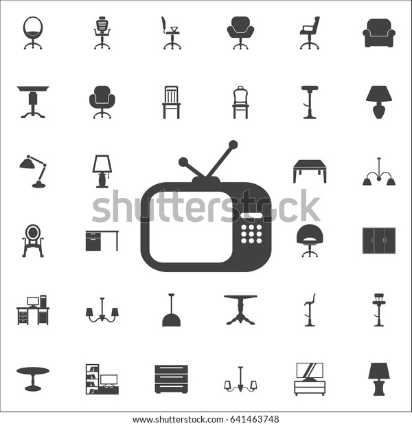Television icon. Set of\
furniture icons
