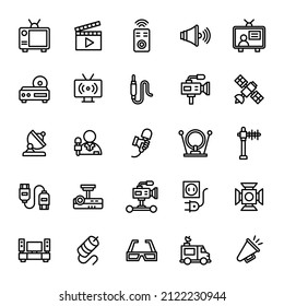 gráfico vectorial de conjunto de iconos de televisión
