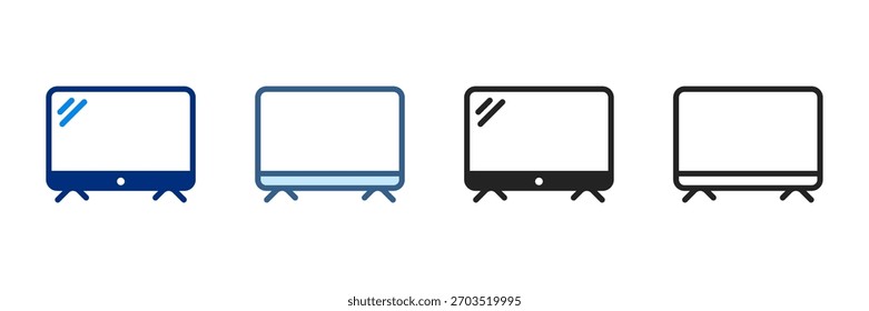 Ilustração de vetor de vários estilos de conjunto de ícones de televisão