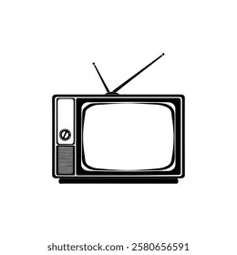 Television icon silhouette vector illustration on white background