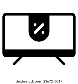 television icon with solid line style base. Suitable for website design, logo, app, UI and ETC.