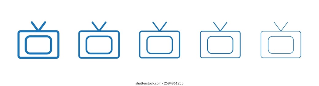 Television icon Symbol collection thin outline set