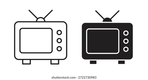 Símbolo de icono de televisión. Vector EPS 10. icono de línea y glifo