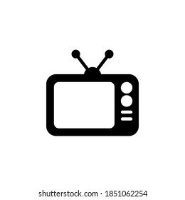símbolo de icono de televisión vector sobre fondo blanco