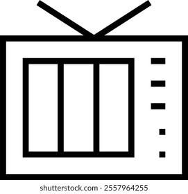 television icon. Thin linear style design isolated on white background