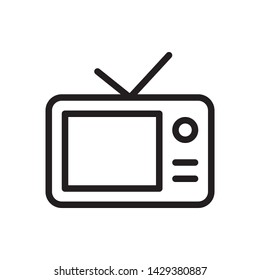 Television icon in trendy outline style design. Vector graphic illustration. Suitable for website design, logo, app, and ui. Editable vector stroke. EPS 10.
