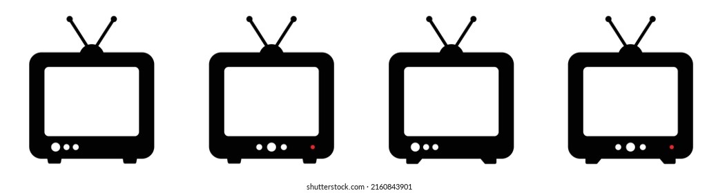 Television Icon. TV Icon Set, Vector Illustration.