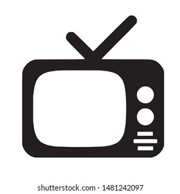 Television  icon vector black color