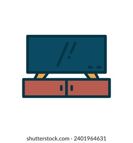 television icon. vector filled color icon for your website, mobile, presentation, and logo design.