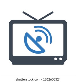 Television icon. Vector and glyph