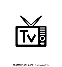 Vector de icono de televisión con estilo glifo