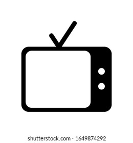 Diseño gráfico vectorial de icono de televisión. Estilo vintage. Perfecto para fondos, fondo, signo, icono, símbolo, afiche, pegatina, etiqueta y fondos de pantalla.