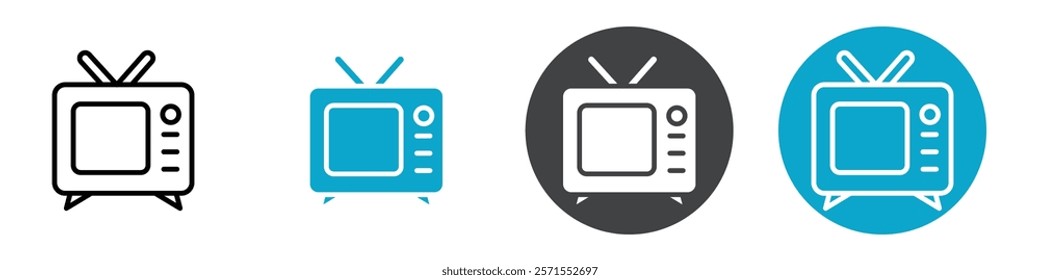 television icon Vector illustration in black