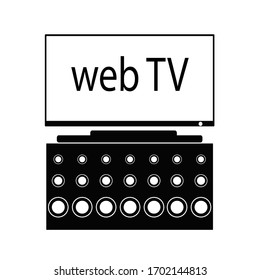 television icon vector illustration, chanel tv media lcd design monitor icon music symbol audio speaker