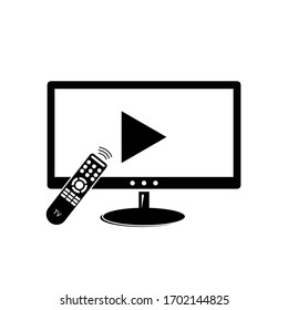 television icon vector illustration, chanel tv media lcd design monitor icon music symbol audio speaker