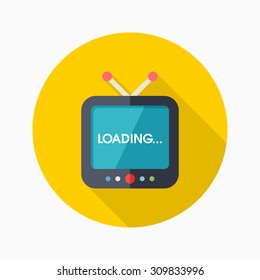 Television icon, vector illustration. Flat design style with long shadow,eps10