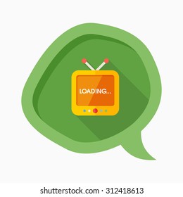 Television icon, vector illustration. Flat design style with long shadow,eps10