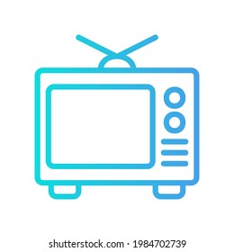 Television icon vector illustration in gradient style about multimedia for any projects, use for website mobile app presentation