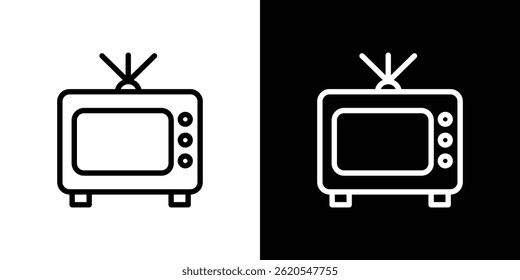 Vector del icono de la televisión, Plantilla del logotipo de la ilustración en estilo de moda
