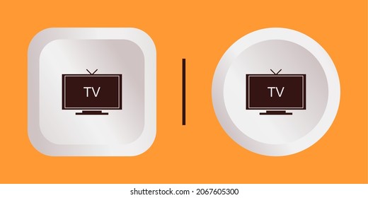 Television Icon Vector Illustration Template Logo Design Like 3D Square and Round For Your Business it may be a Hotel, Motel, etc with Editable Strokes.
