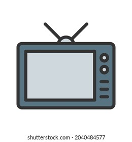 Television icon vector image. Can also be used for Physical Fitness. Suitable for mobile apps, web apps and print media.