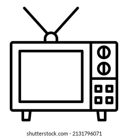 Imagen vectorial de icono de televisión. También se puede usar para aplicaciones web, aplicaciones móviles y medios impresos.