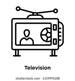 Television icon vector isolated on white background, Television transparent sign , line or linear sign, element design in outline style