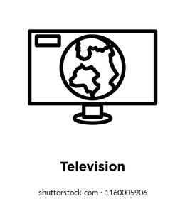 Television icon vector isolated on white background, Television transparent sign , line or linear sign, element design in outline style