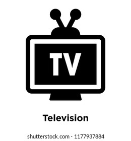 Television icon vector isolated on white background, logo concept of Television sign on transparent background, filled black symbol