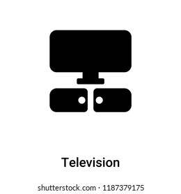 Television icon vector isolated on white background, logo concept of Television sign on transparent background, filled black symbol