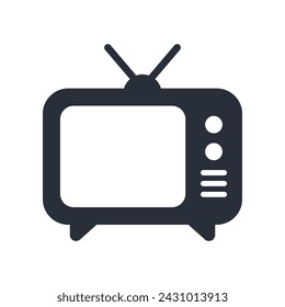 Television icon vector isolated on white background.