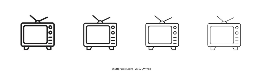 Icono de televisión. Vector de pictogramas aislados.