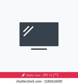 Television Icon / Vector - In Line / Stroke Design