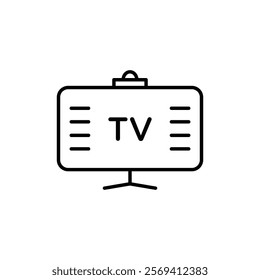 Television icon Vector logo outline