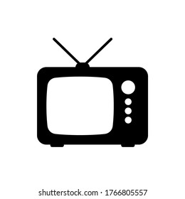 icono de televisión vector, símbolo de medios de televisión icono diseño plano