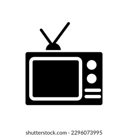 Television icon vector. Simple television monitor sign illustration on white background