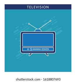 Television icon vector style design with blue color