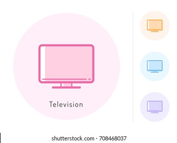 Television icon vector. Television symbol for your web site design, logo, app. One of a set of linear electronics icons.