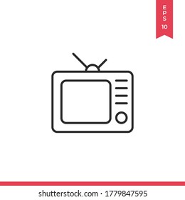 Vector de icono de televisión. señal de TV