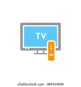 television icon vector, tv solid sign, colorful pictogram isolated on white, logo illustration