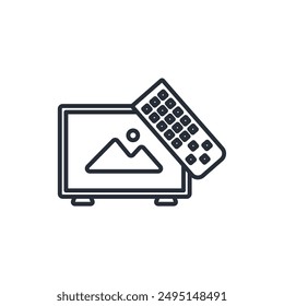 television icon. vector.Editable stroke.linear style sign for use web design,logo.Symbol illustration.