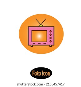 television icon with white background