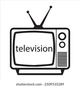 Fernsehsymbol mit weißem Hintergrund 